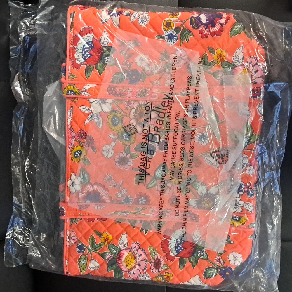 Vera Bradley Coral Floral Small Vera Tote